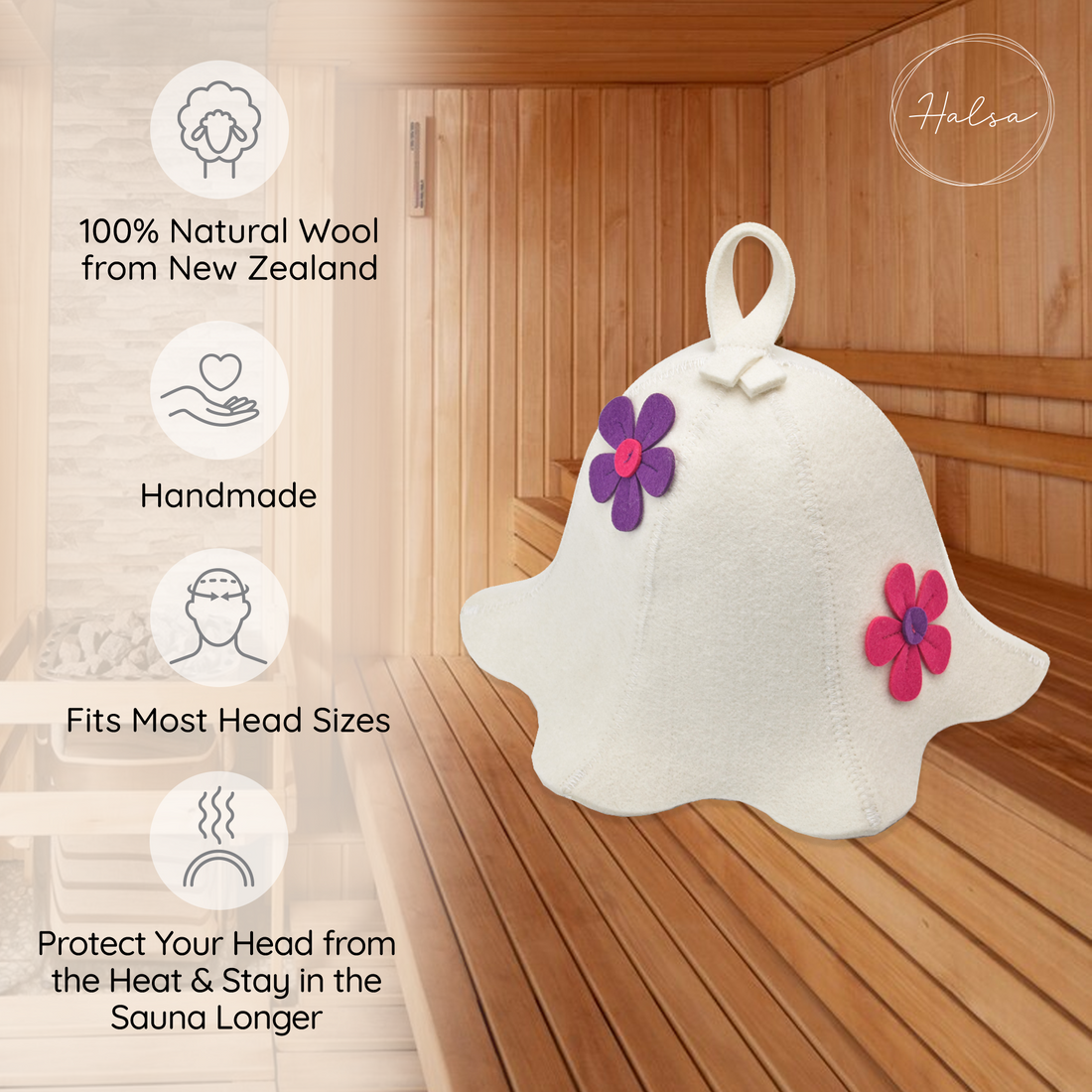 Sauna Hat - Flowers