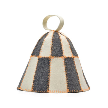 Halsa Checkered Wool Sauna Hat - 100% natural wool for heat protection