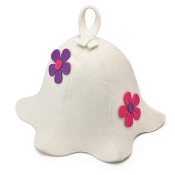 Halsa Floral Wool Sauna Hat - 100% natural wool for heat protection