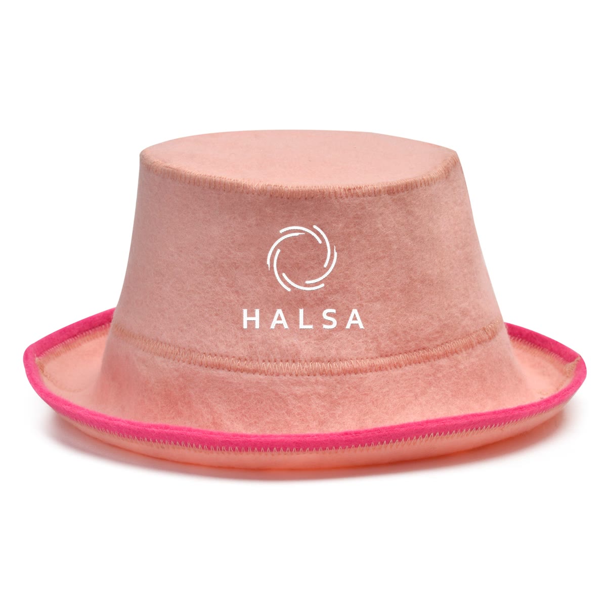 Halsa Pink Bucket Wool Sauna Hat lifestyle photo - sauna hat for men and women