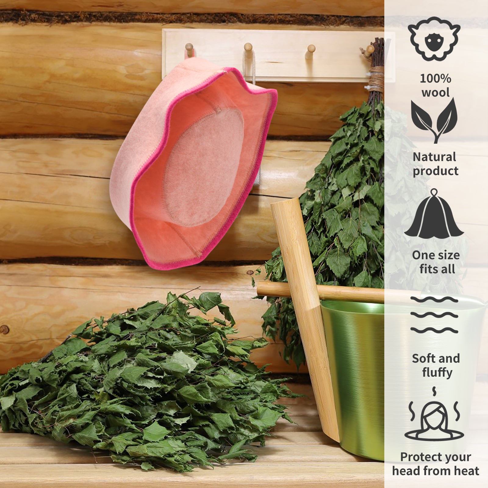 Sauna Hat - Pink Bucket