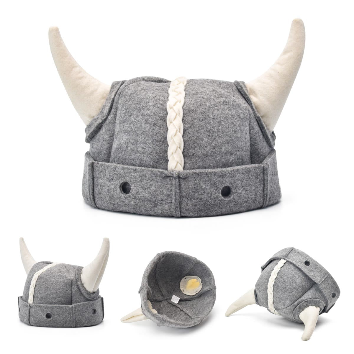 Viking Sauna Hat — 100% Wool Banya Hat with Horns | Halsa