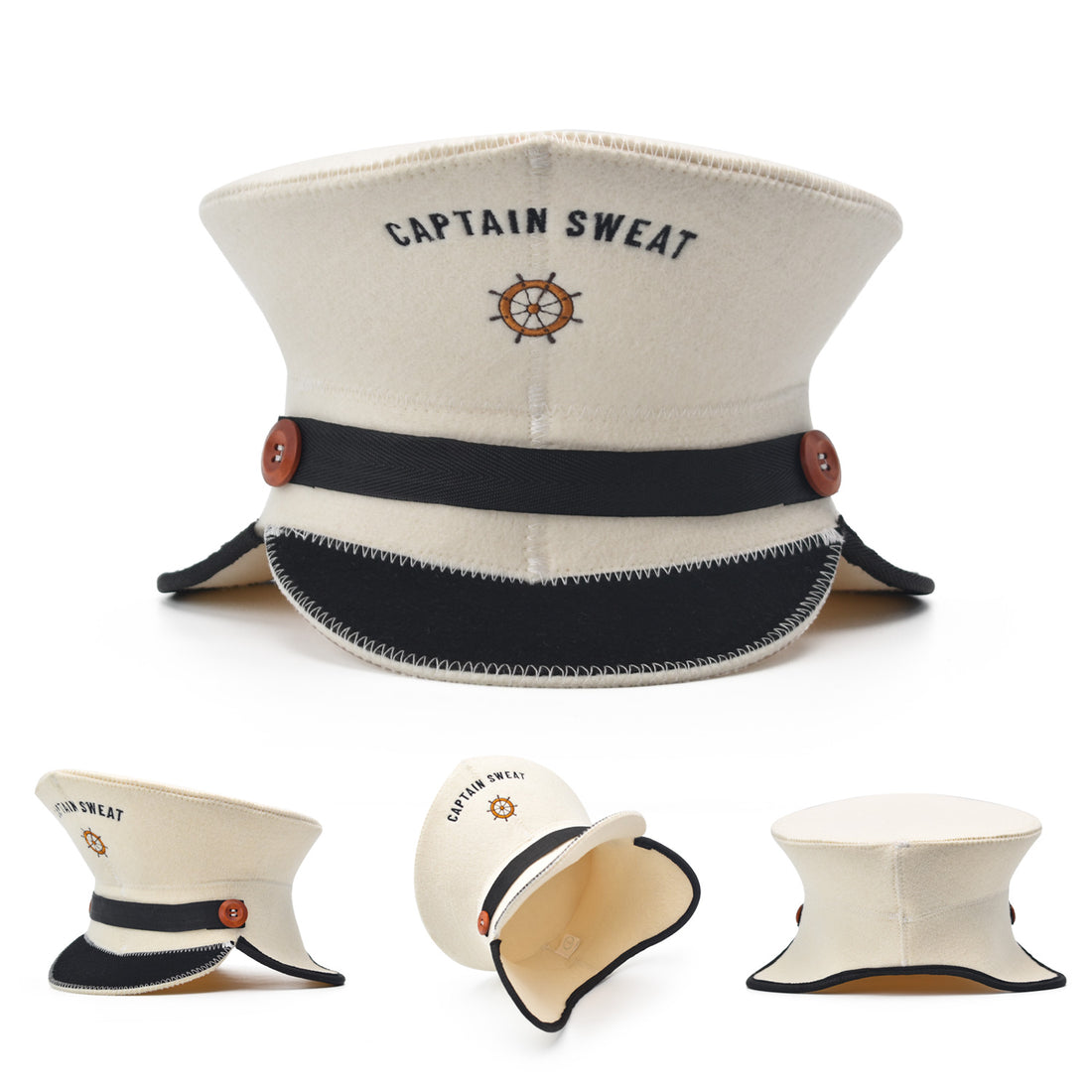 Halsa Captain Wool Sauna Hat - 100% natural wool for heat protection