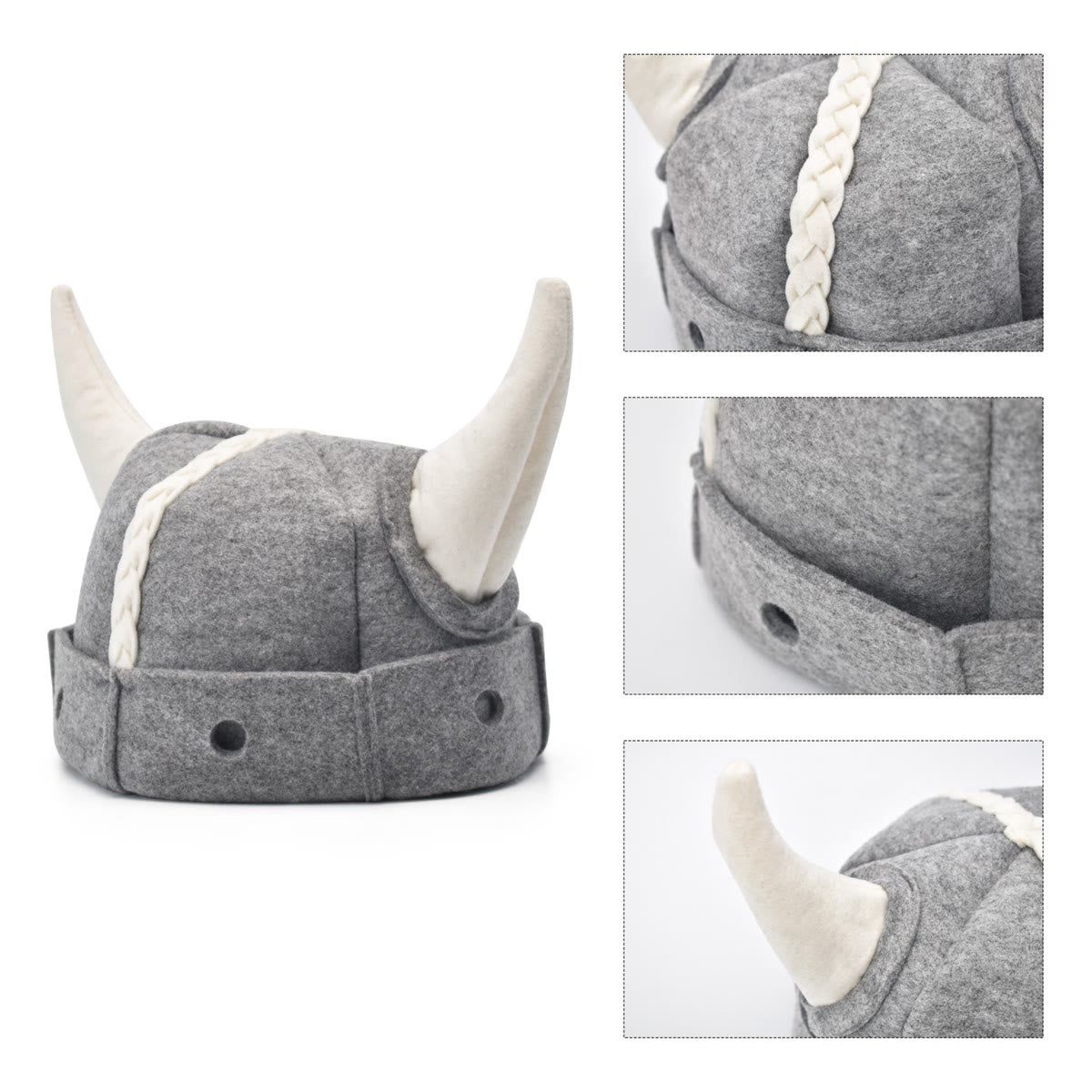 Halsa Viking Wool Sauna Hat detail shot - handcrafted wool felt design