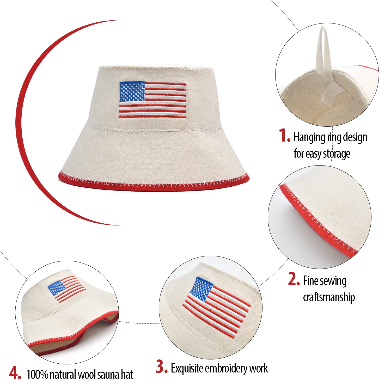 Sauna Hat - USA Flag