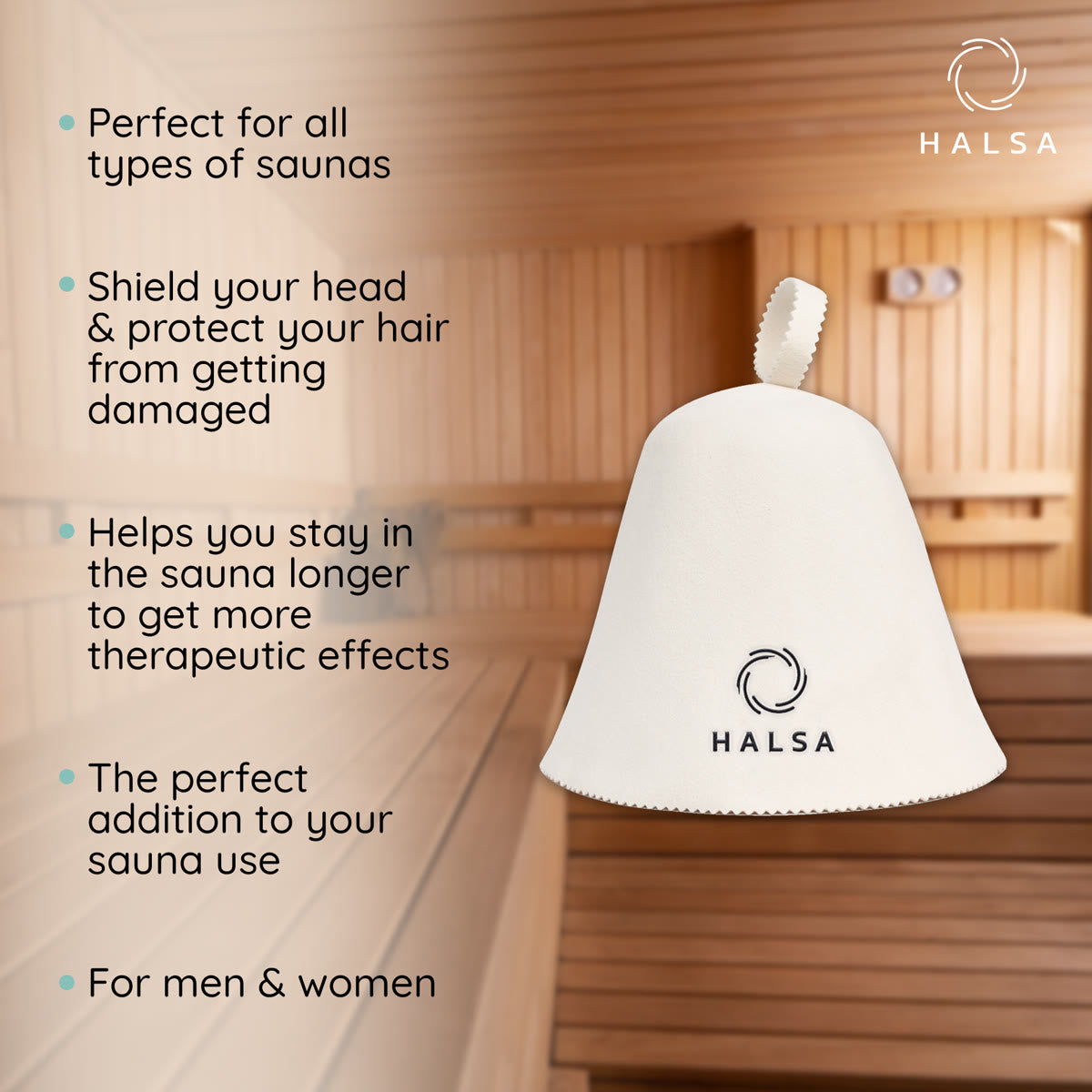 Halsa Merino Wool Wool Sauna Hat top view - breathable wool construction