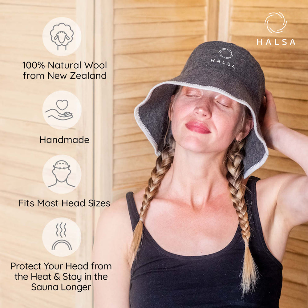 Bucket Sauna Hat — 100% Wool, Free Shipping | Halsa