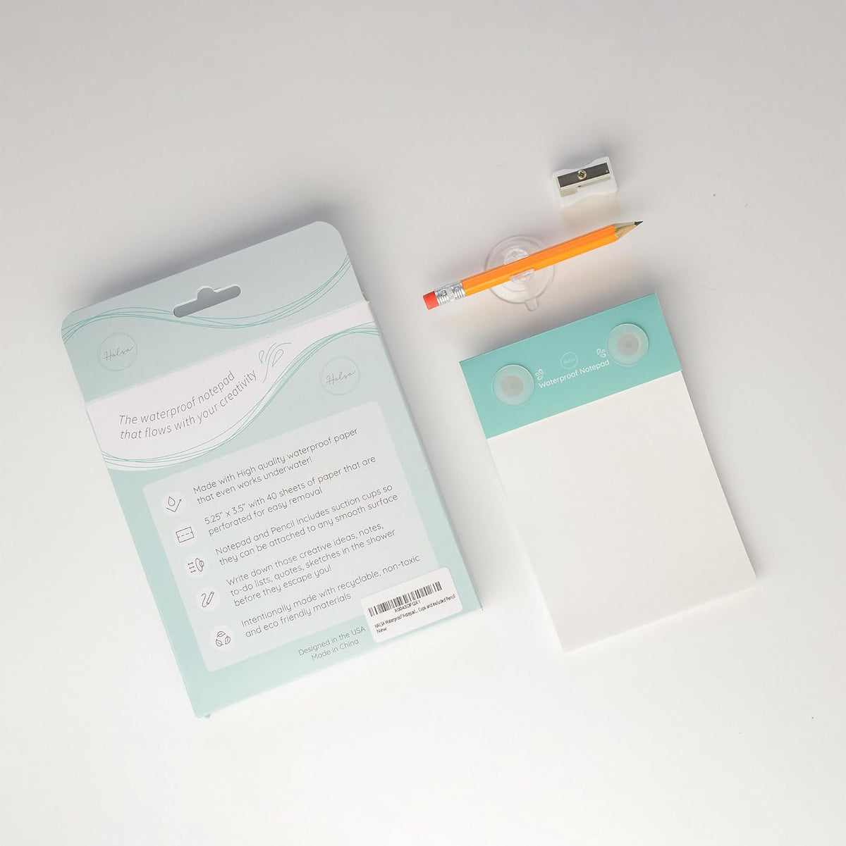 Waterproof Paper Notepad Waterproof Shower Notepad 80 Sheets — With Pencil | Halsa