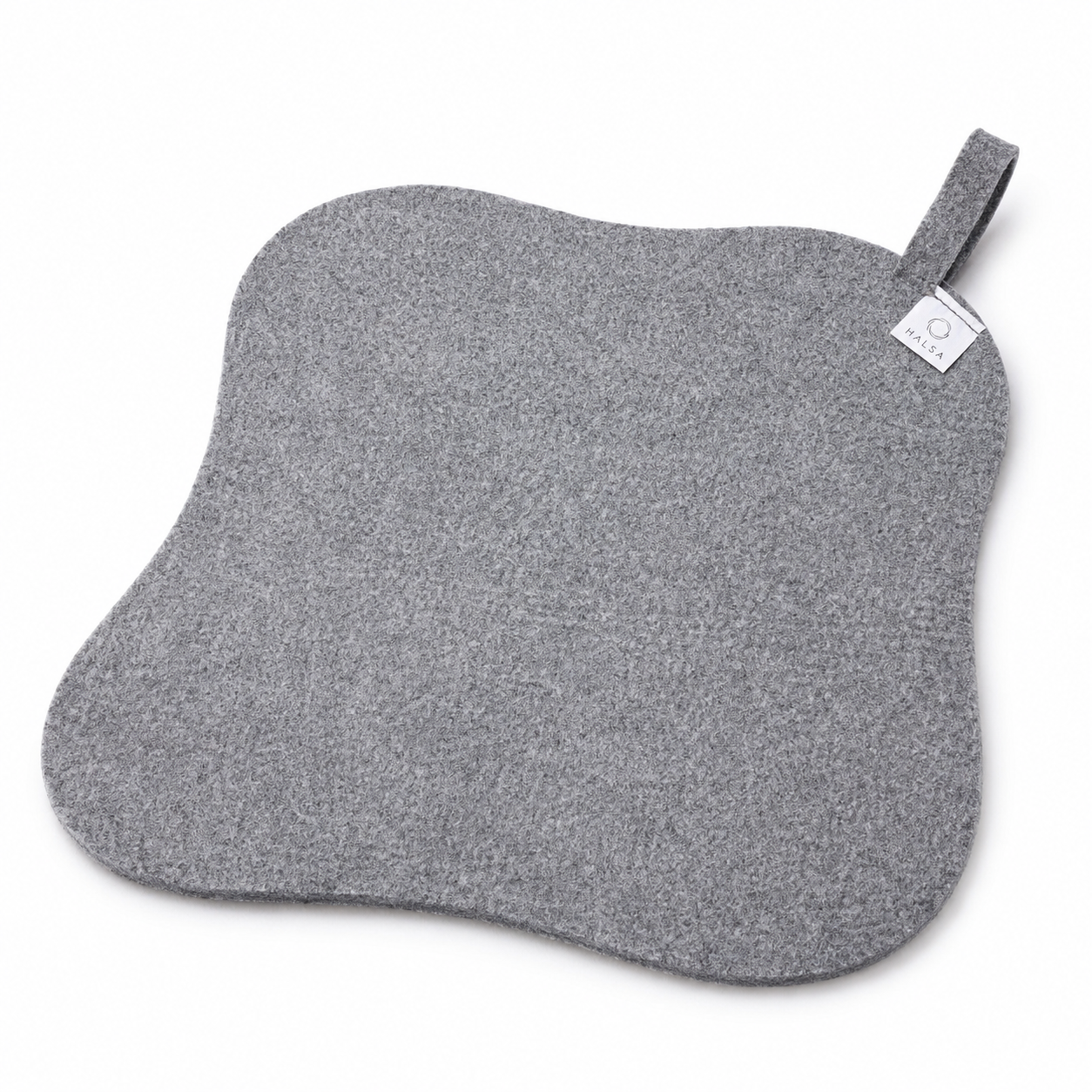 Halsa Wool Sauna Bench Pad in grey NordicWool felt seat cushion