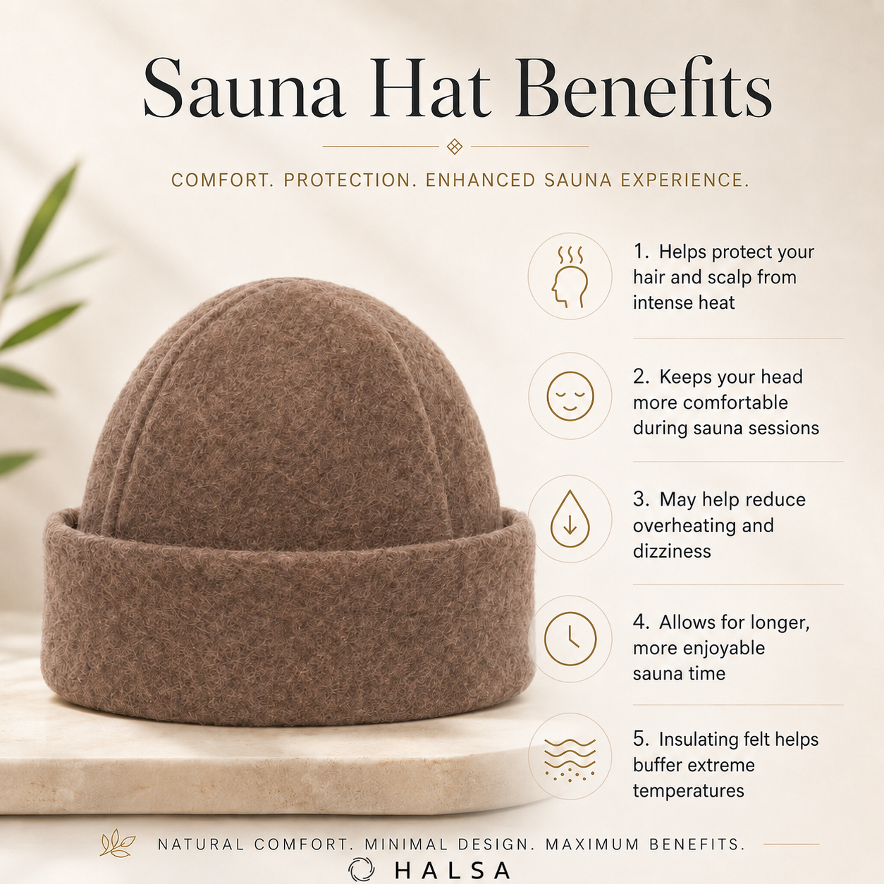 Beanie Sauna Hat - Brown
