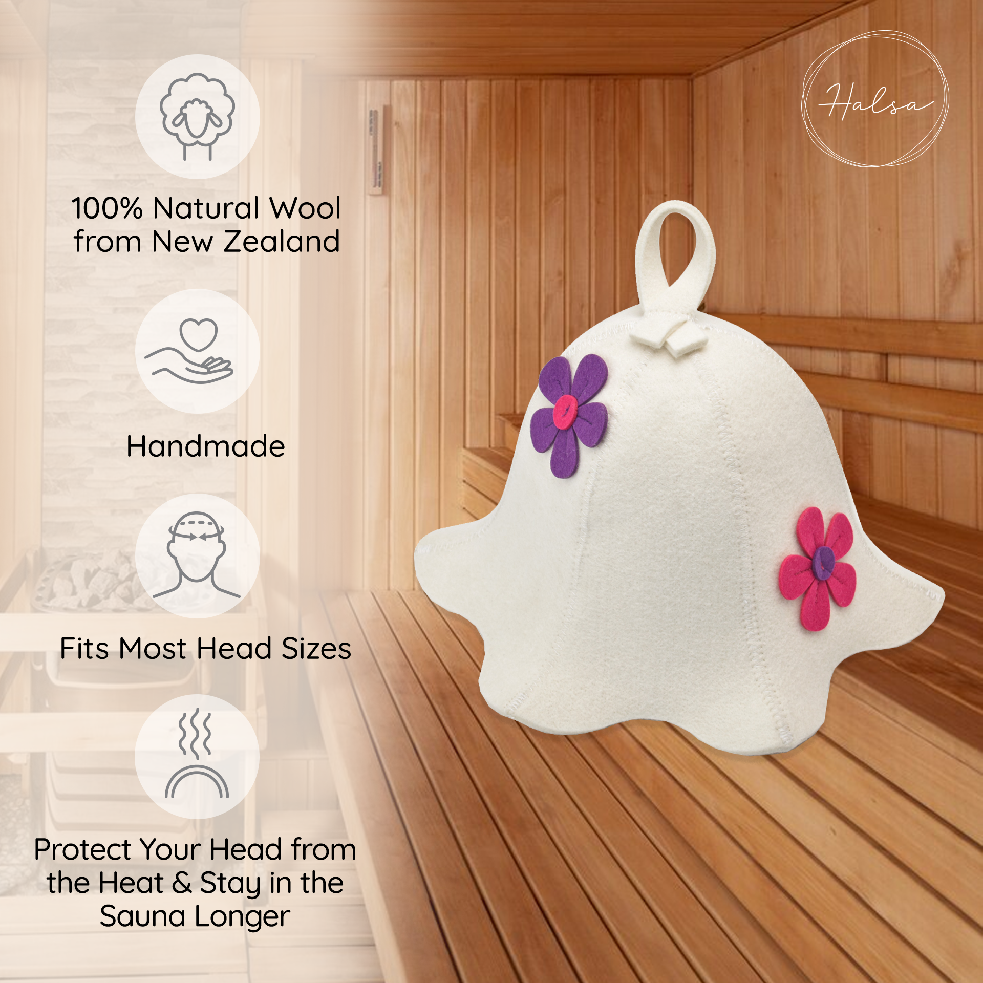 Sauna Hat - Flowers