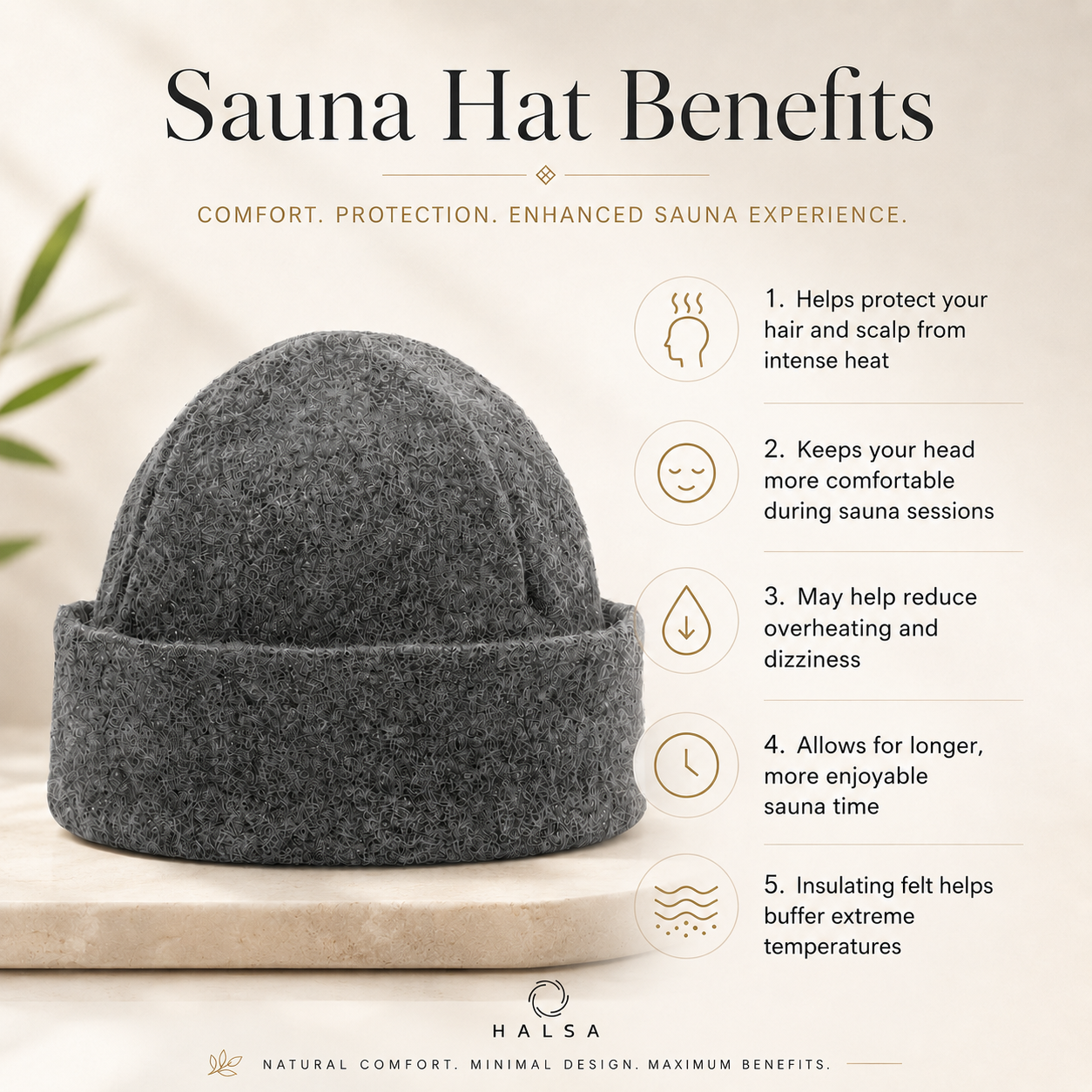 Beanie Sauna Hat - Grey