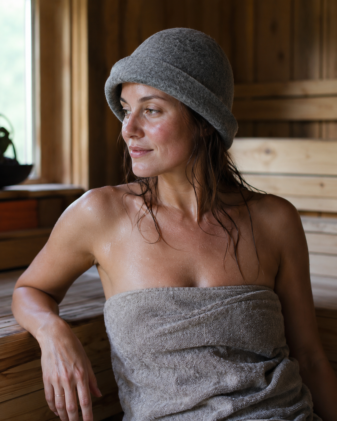 Beanie Sauna Hat - Grey