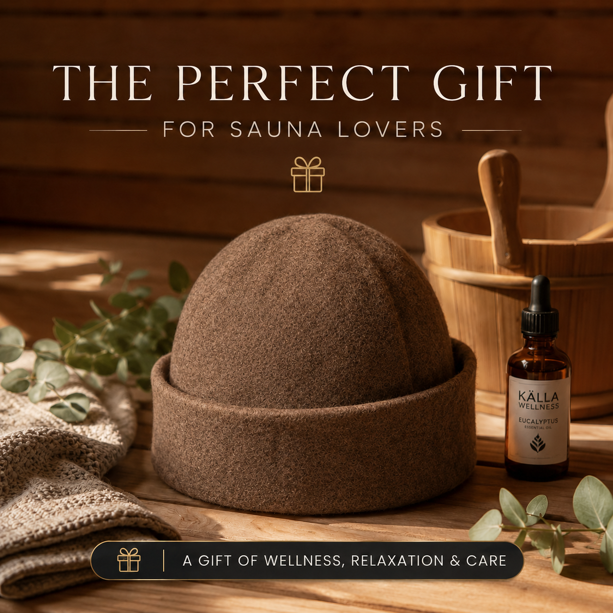 Beanie Sauna Hat - Brown