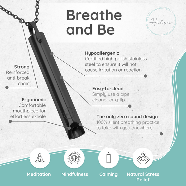 Breathing Necklace w/ Cable Chain (Black)