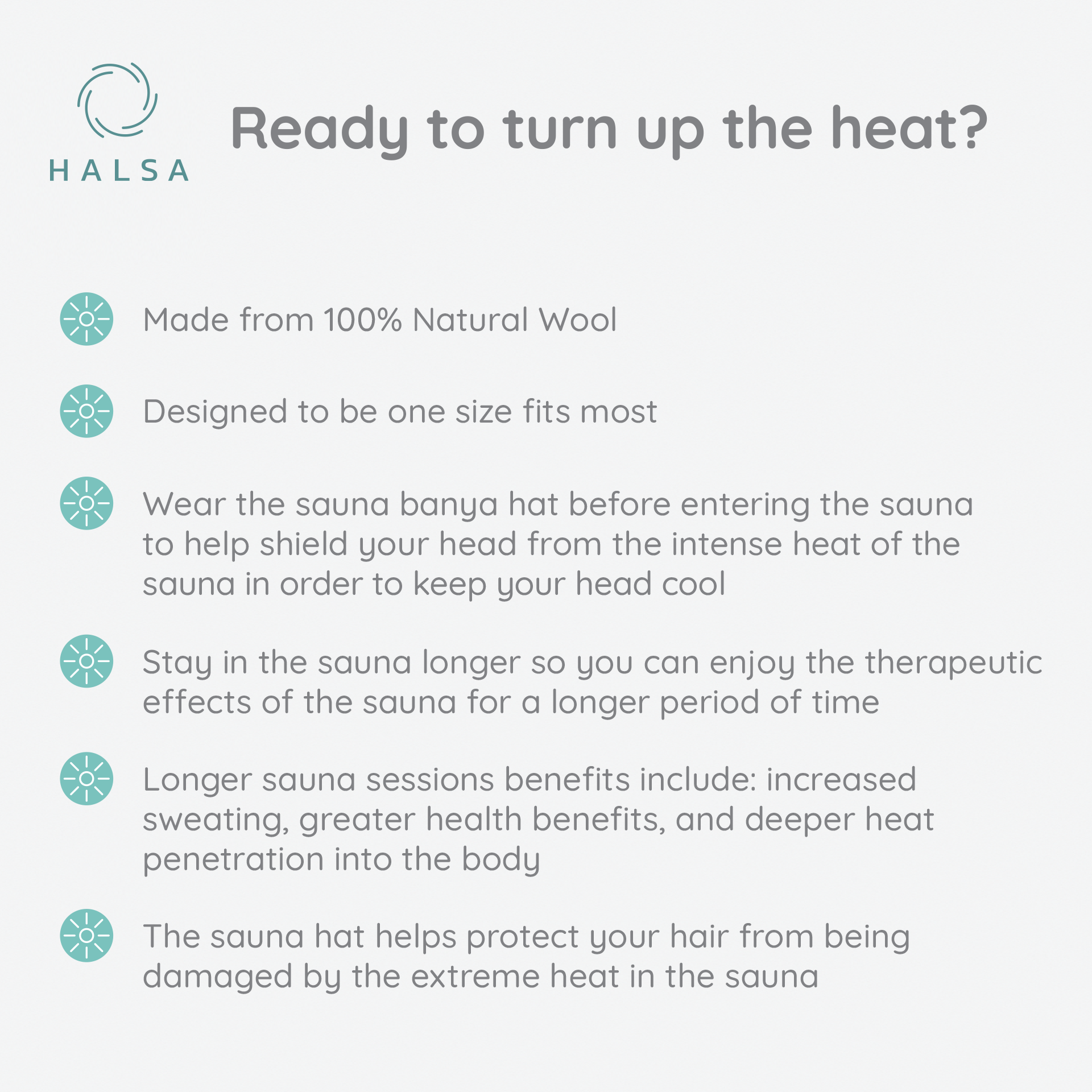 Merino Wool Sauna Hat