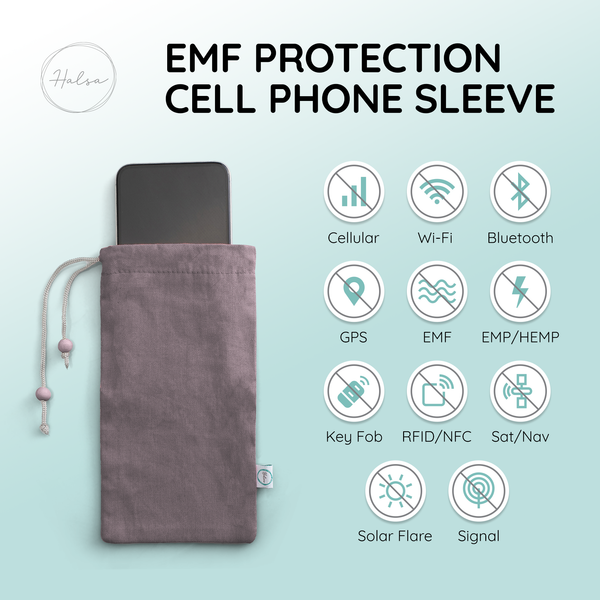 Halsa EMF Blocking Anti Radiation Grey Cell Phone Pouch