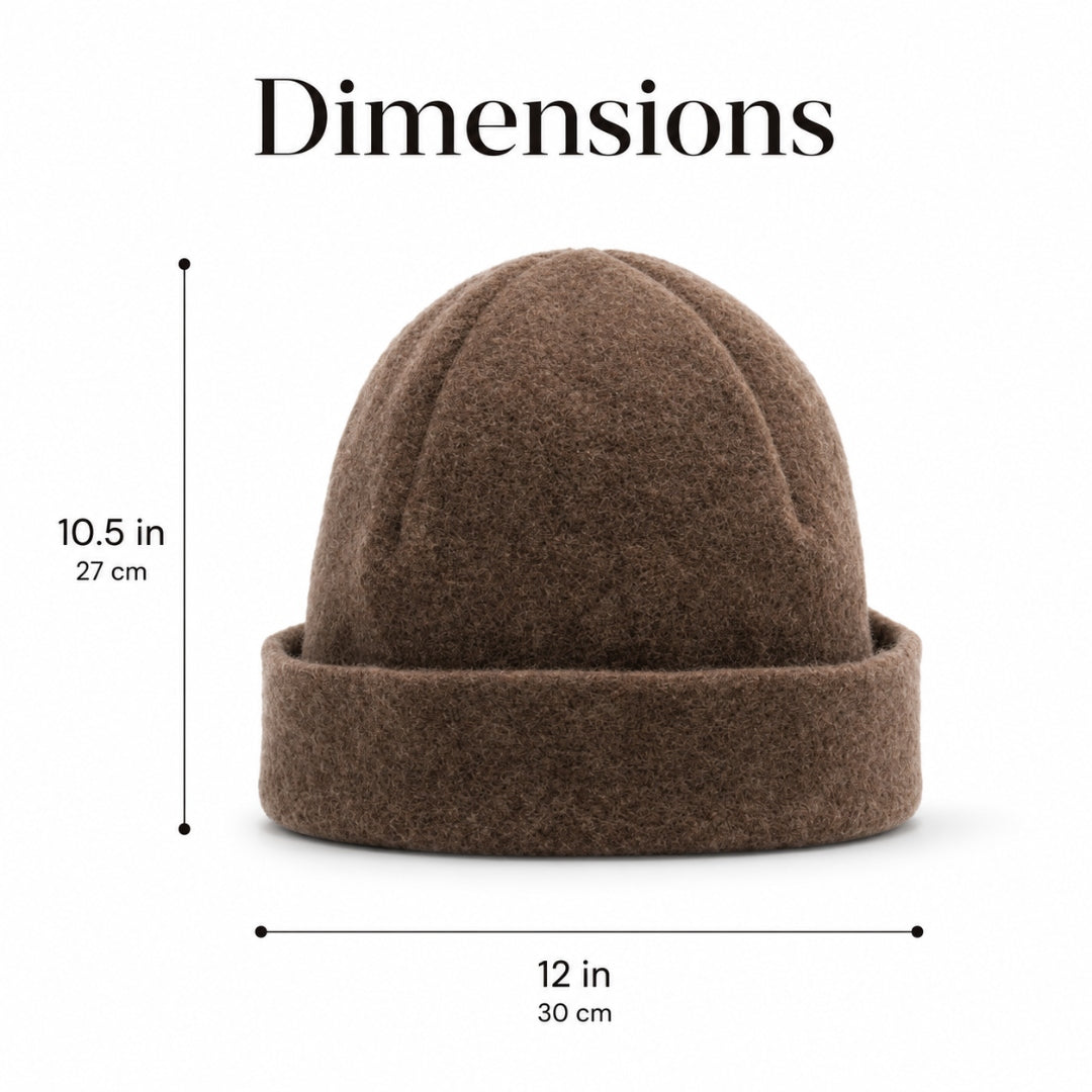 Halsa Beanie Sauna Hat Brown dimensions - 10.5in x 12in