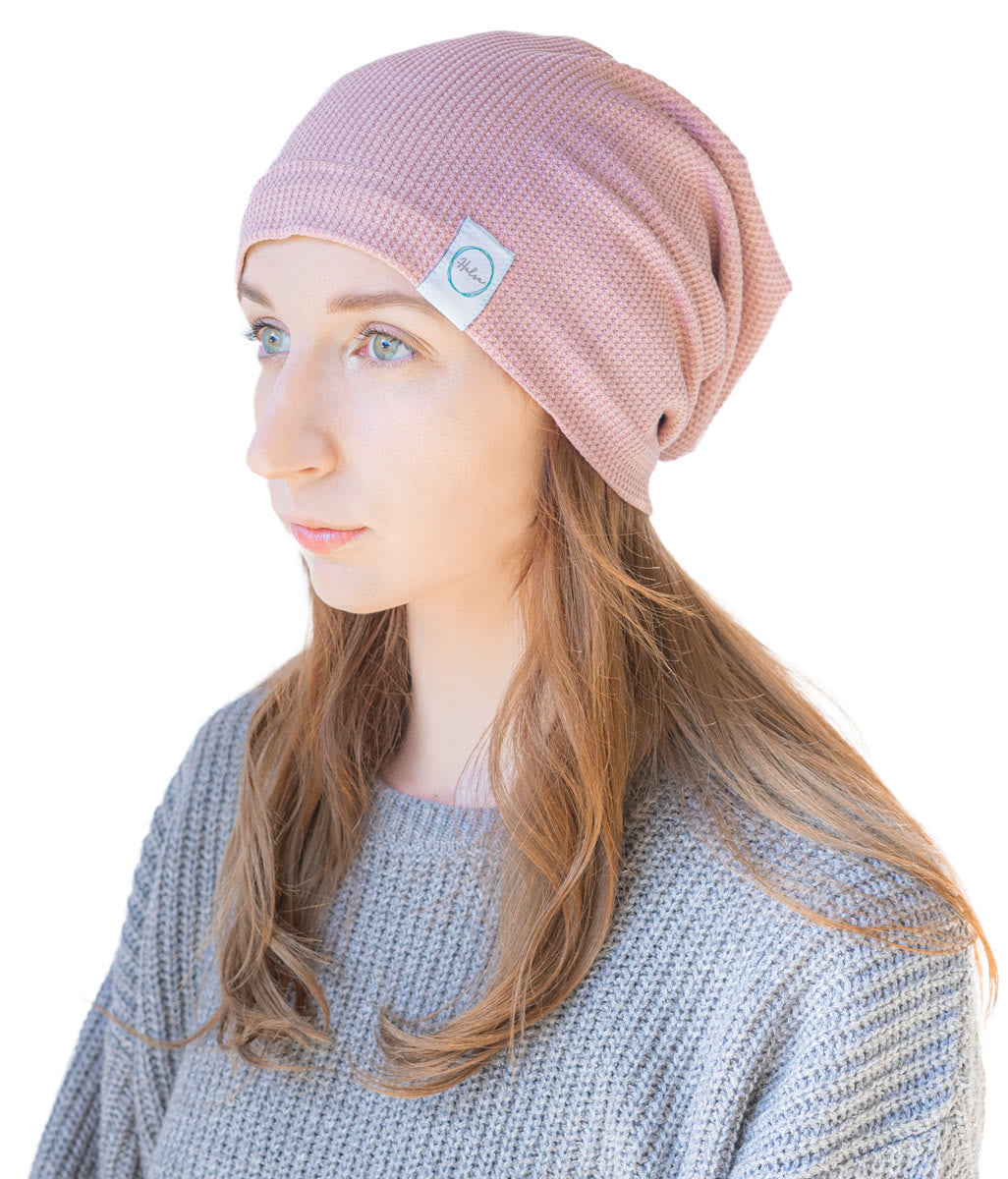 Halsa EMF protection beanie worn - comfortable fit for all ages
