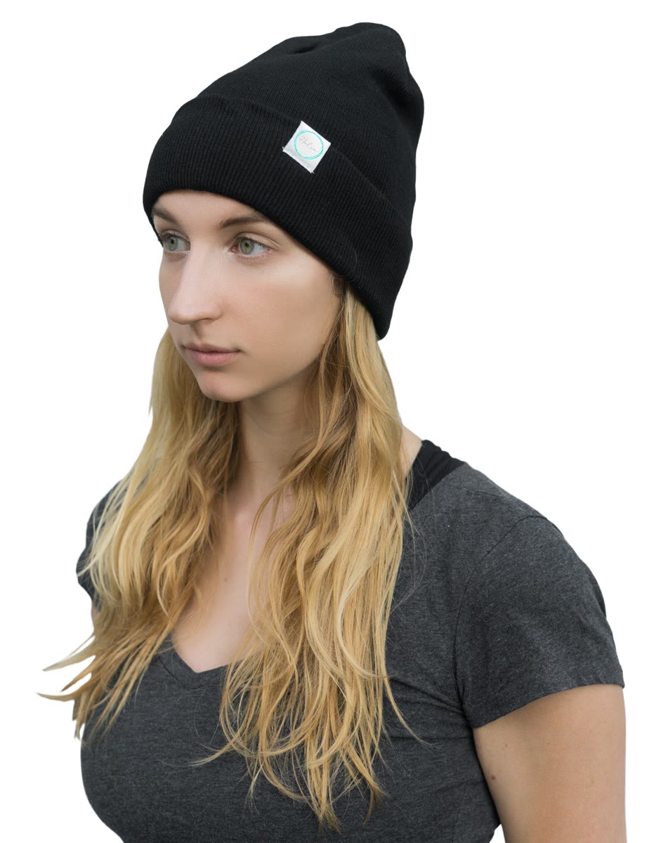 Anti-radiation Black Faraday beanie by Halsa - EMF shielding hat