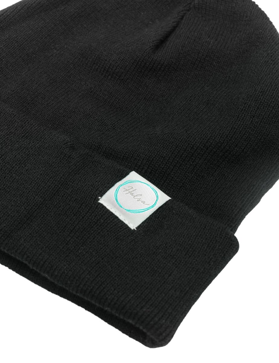EMF blocking Black beanie interior - 100% silver fiber fabric