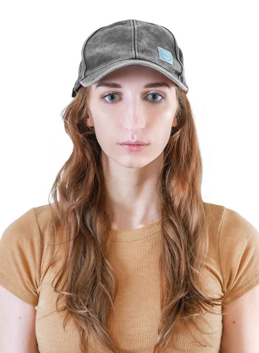 EMF protection baseball hat front view - classic adjustable design