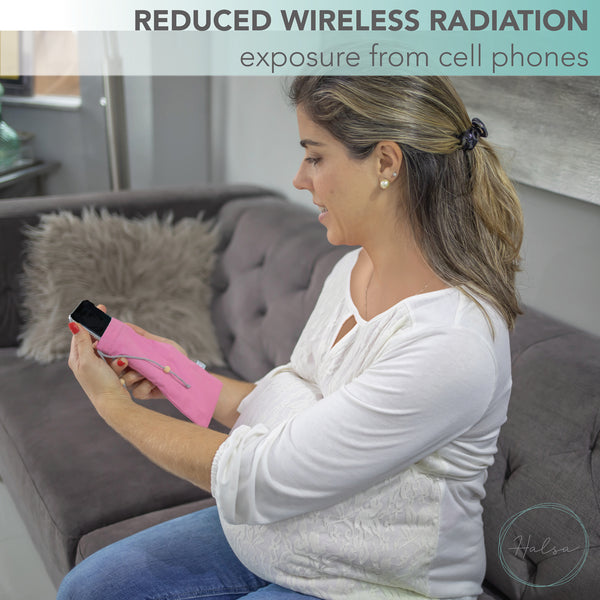 Halsa EMF Blocking Anti Radiation Pink Cell Phone Pouch