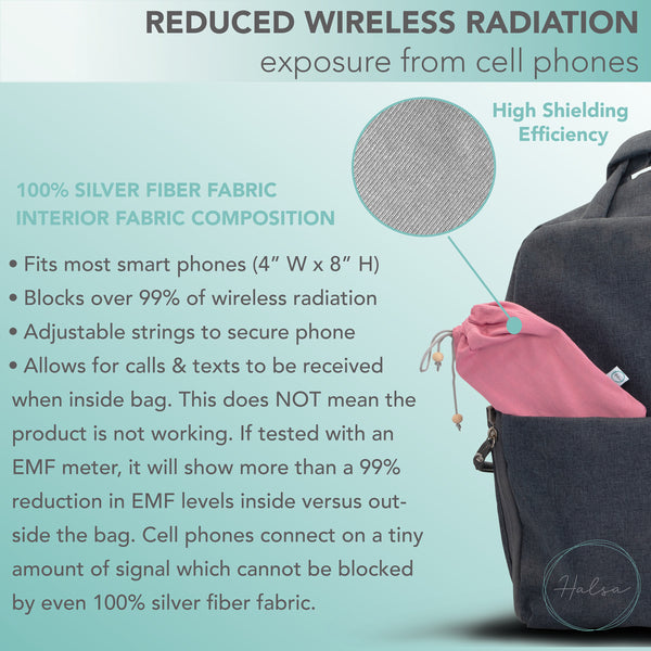 Halsa EMF Blocking Anti Radiation Pink Cell Phone Pouch